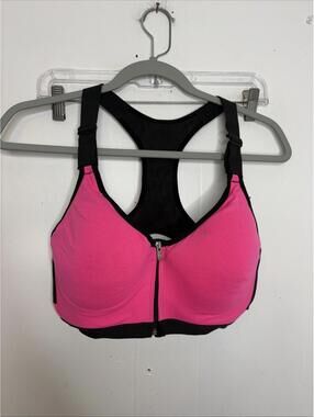 Victorias Secret Bra Womens 34DD Sports Bra Front Zip Racerback Medium Support